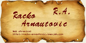 Racko Arnautović vizit kartica